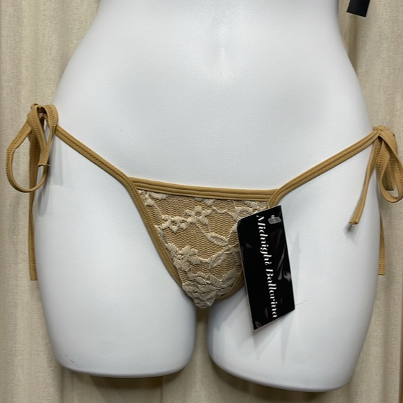 NEW! MIDNIGHT BALLERINA SEXY BEIGE LACE LYCRA DANCE WEAR BIKINI SET S-XL - Picture 4 of 7